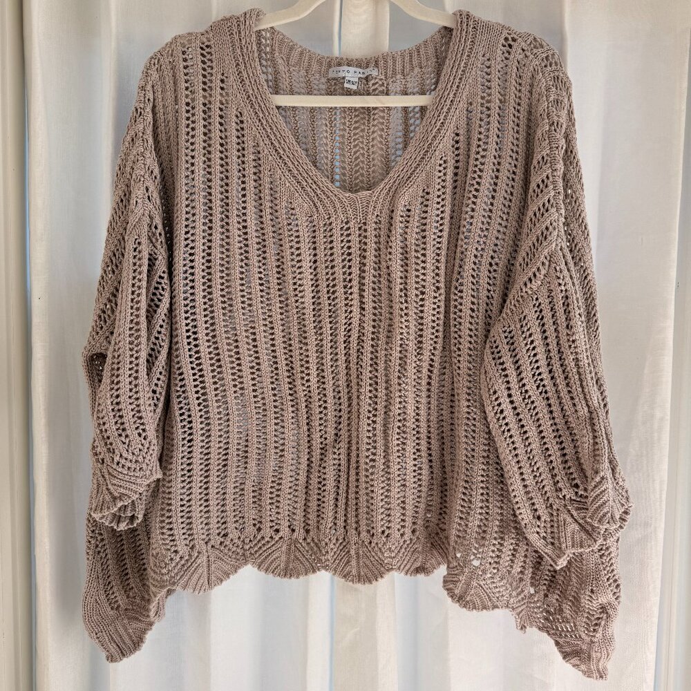 Tempo Paris Crochet Knit Top